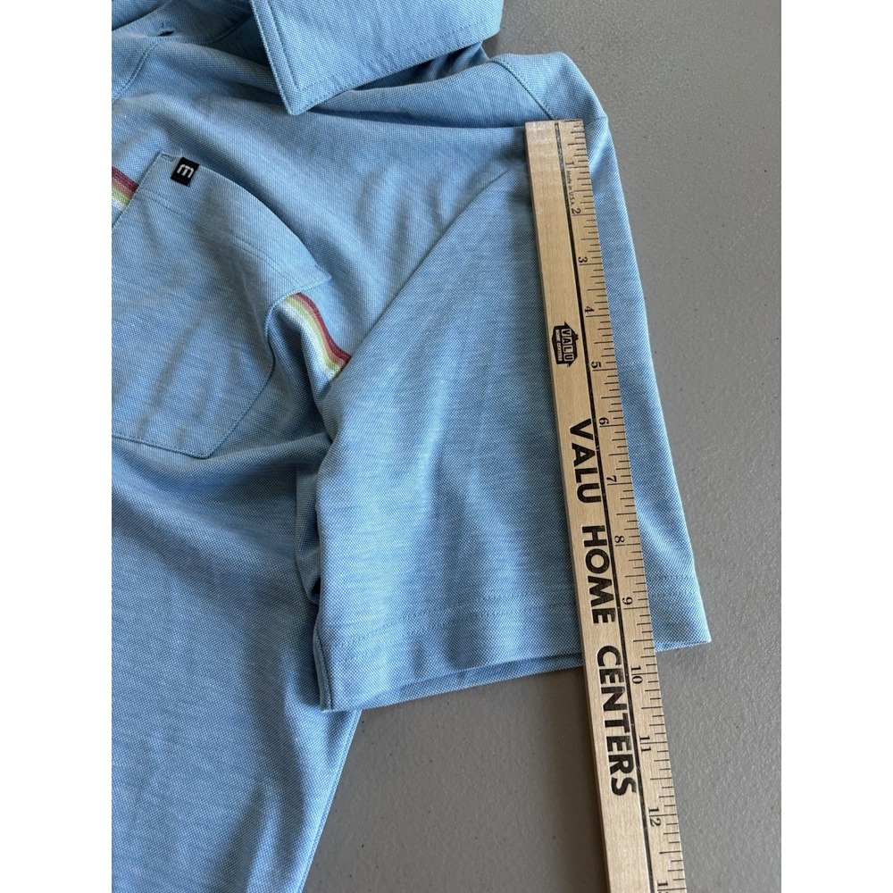 Travis Mathew Cabana Chest Stripe Polo Shirt Size Medium Heritage Blue Golf - Picture 7 of 12